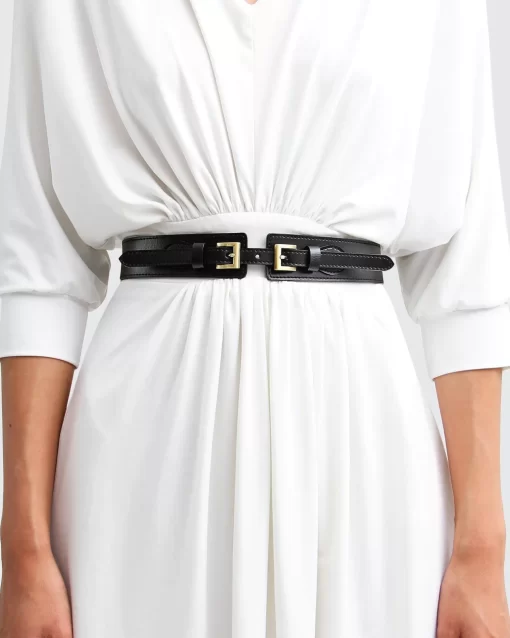 Belle & Bloom London Fog Leather Waist Belt - Black Best Sale