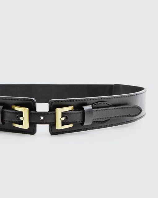 Belle & Bloom London Fog Leather Waist Belt - Black Best Sale