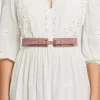 Belle & Bloom London Fog Leather Waist Belt - Blush Cheap