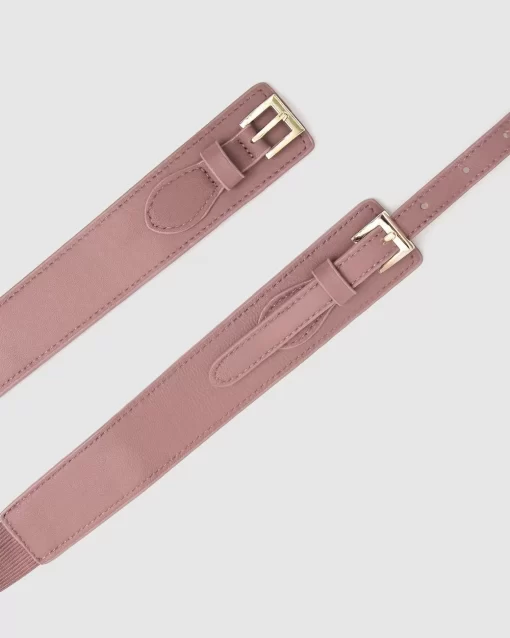 Belle & Bloom London Fog Leather Waist Belt - Blush Cheap