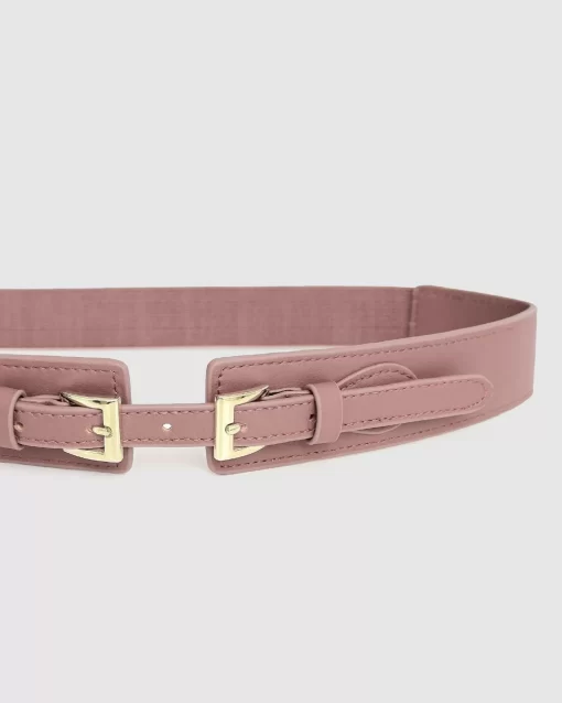 Belle & Bloom London Fog Leather Waist Belt - Blush Cheap