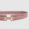 Belle & Bloom London Fog Leather Waist Belt - Blush Cheap