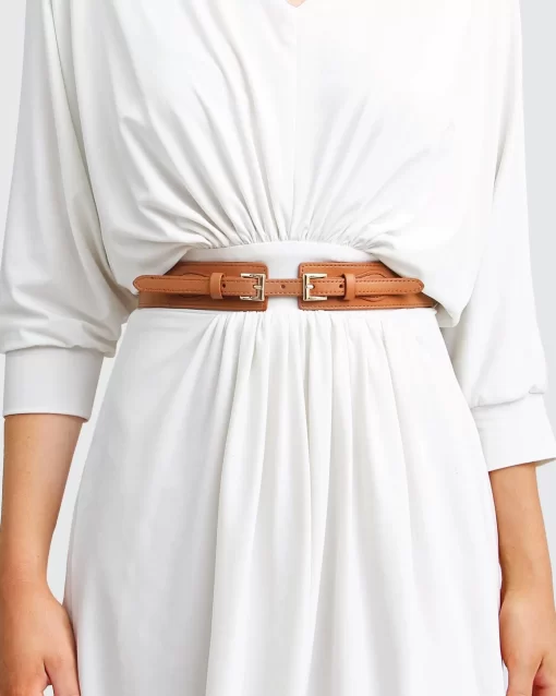 Belle & Bloom London Fog Leather Waist Belt - Brown Best