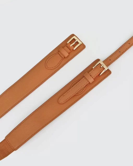 Belle & Bloom London Fog Leather Waist Belt - Brown Best