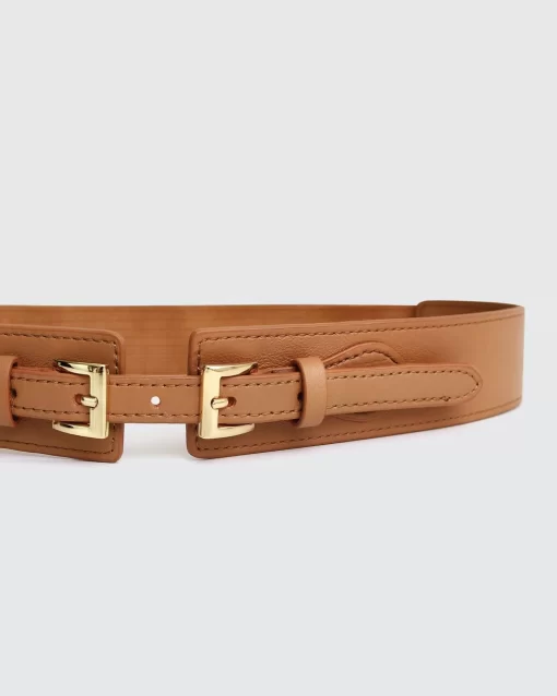 Belle & Bloom London Fog Leather Waist Belt - Brown Best