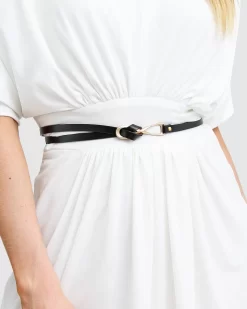 Belle & Bloom London Mood Leather Tie Belt - Black Best