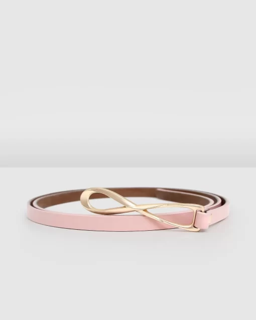 Belle & Bloom London Mood Leather Tie Belt - Pink Cheap