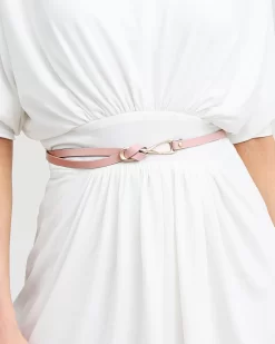 Belle & Bloom London Mood Leather Tie Belt - Pink Cheap