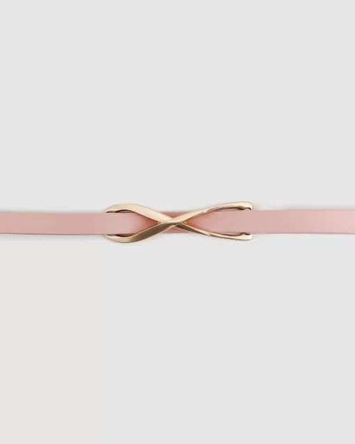 Belle & Bloom London Mood Leather Tie Belt - Pink Cheap