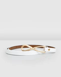 Belle & Bloom London Mood Leather Tie Belt - White Discount