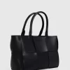 Belle & Bloom Long Way Home Woven Tote - Black Store