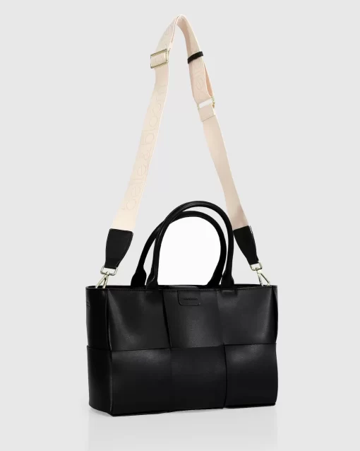 Belle & Bloom Long Way Home Woven Tote - Black Store