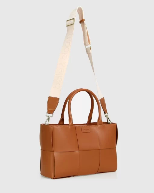 Belle & Bloom Long Way Home Woven Tote - Camel Sale