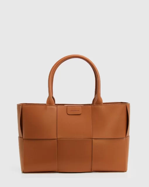 Belle & Bloom Long Way Home Woven Tote - Camel Sale