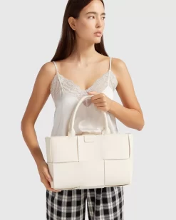 Belle & Bloom Long Way Home Woven Tote - Cream Online