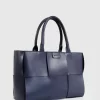 Belle & Bloom Long Way Home Woven Tote - Navy Flash Sale