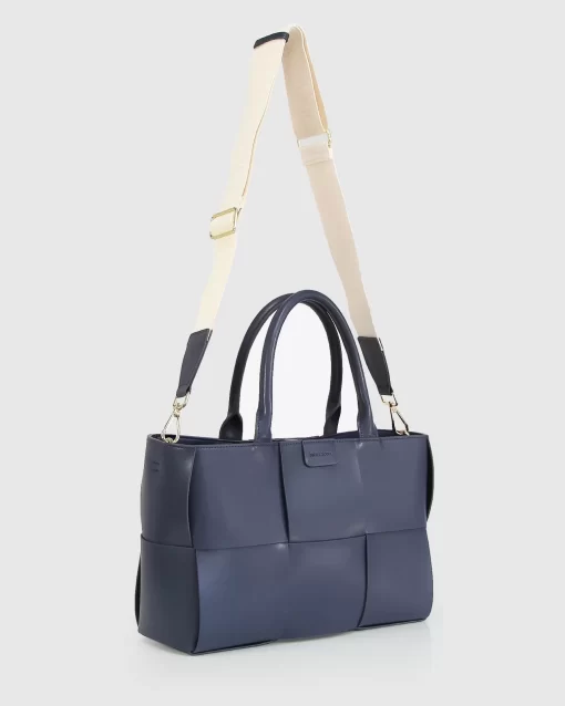 Belle & Bloom Long Way Home Woven Tote - Navy Flash Sale