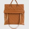 Belle & Bloom Lost Lovers Quilted Leather Tote - Camel Cheap