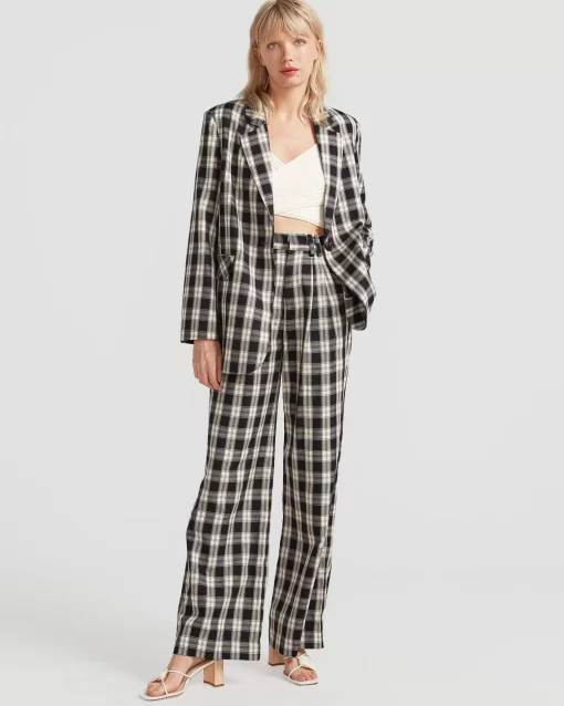 Belle & Bloom Love & Mercy Checked Blazer - Black Check Cheap