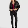 Belle & Bloom Love Drunk Leather Bomber - Black Online