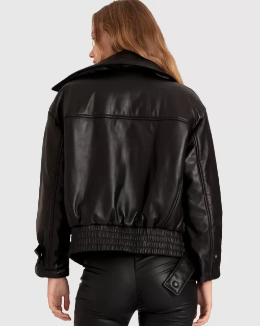 Belle & Bloom Love Drunk Leather Bomber - Black Online