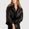 Belle & Bloom Love Drunk Leather Bomber - Black Online