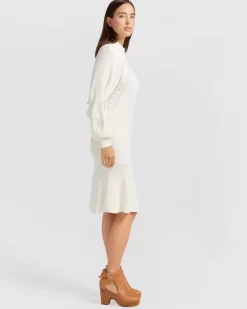 Belle & Bloom Love Letter Knit Dress - Cream Best Sale