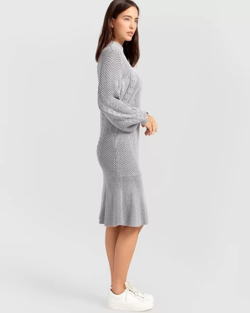 Belle & Bloom Love Letter Knit Dress - Grey Store