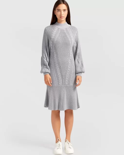 Belle & Bloom Love Letter Knit Dress - Grey Store