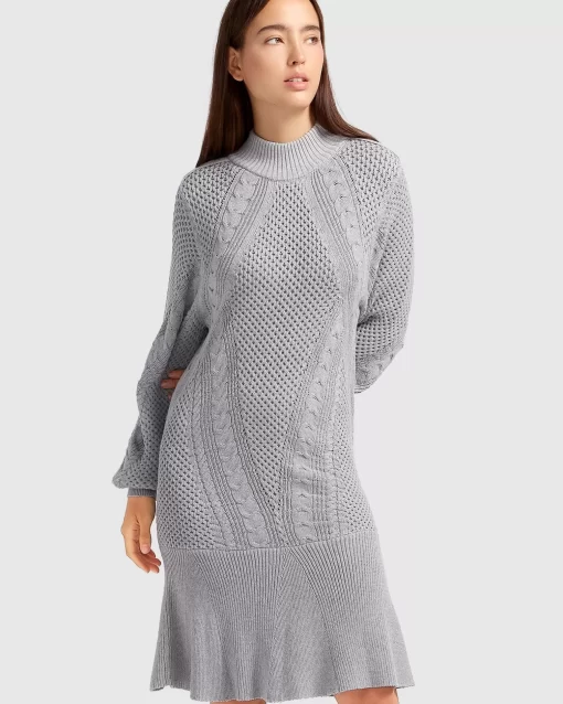 Belle & Bloom Love Letter Knit Dress - Grey Store