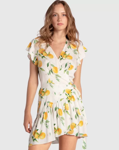 Belle & Bloom Love Shack Mini Wrap Dress - Orchard Cheap