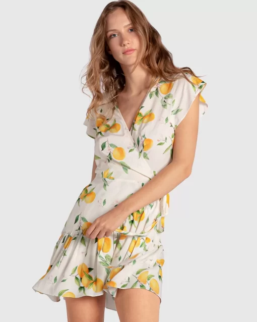 Belle & Bloom Love Shack Mini Wrap Dress - Orchard Cheap