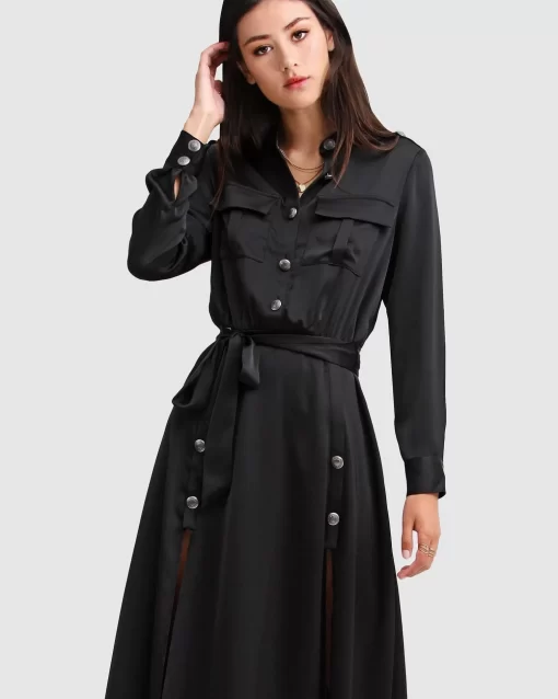 Belle & Bloom Lover To Lover Maxi Shirt Dress - Black Flash Sale