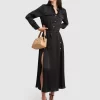 Belle & Bloom Lover To Lover Maxi Shirt Dress - Black Flash Sale