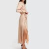 Belle & Bloom Lover To Lover Maxi Shirt Dress - Champagne Fashion