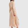 Belle & Bloom Lover To Lover Maxi Shirt Dress - Champagne Fashion