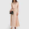 Belle & Bloom Lover To Lover Maxi Shirt Dress - Champagne Fashion