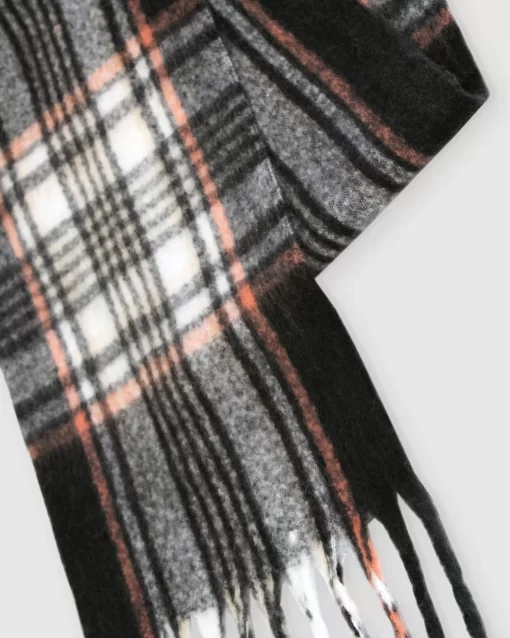 Belle & Bloom Meridian Brushed Plaid Scarf - Black Clearance