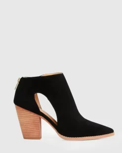 Belle & Bloom Midnight Special Suede Ankle Boot - Black Clearance