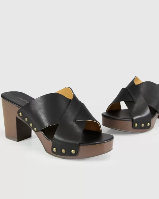 Belle & Bloom Midtown Clog Mule - Black/Chocolate Shop