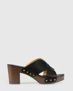 Belle & Bloom Midtown Clog Mule - Black/Chocolate Shop