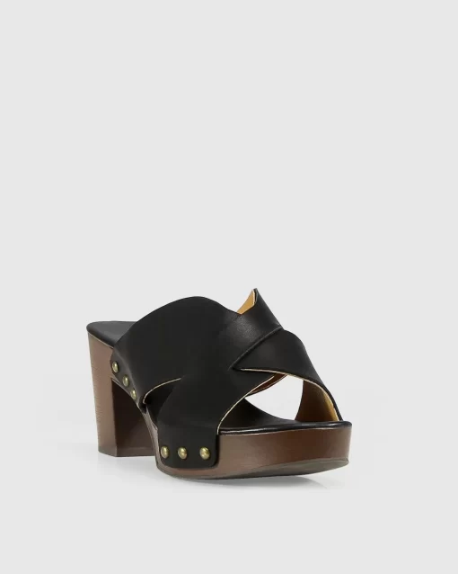 Belle & Bloom Midtown Clog Mule - Black/Chocolate Shop