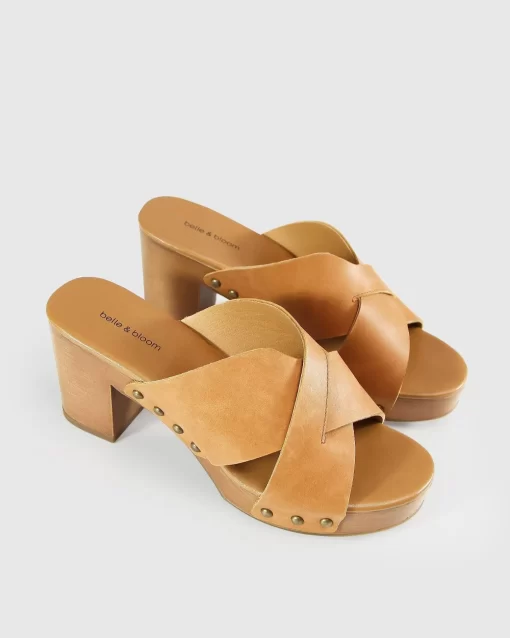 Belle & Bloom Midtown Clog Mule - Tan Cheap