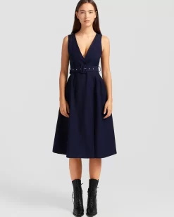 Belle & Bloom Miss Independence Midi Dress - Navy Outlet