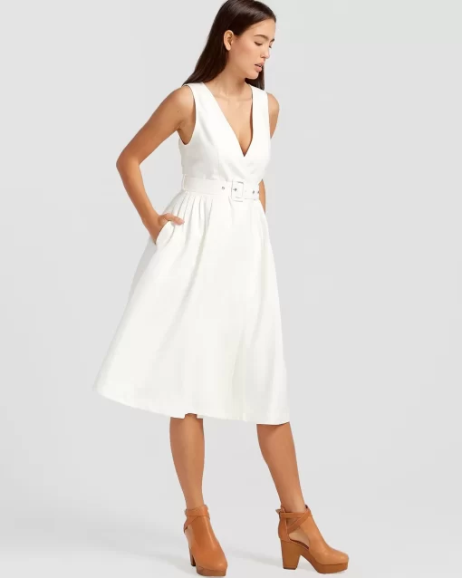 Belle & Bloom Miss Independence Midi Dress - Off-White Outlet