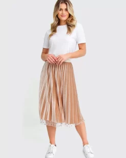 Belle & Bloom Mixed Feeling Reversible Skirt - Beige Shop