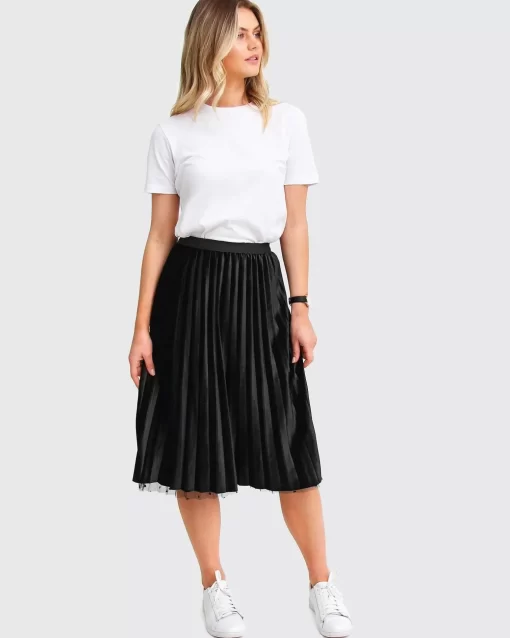 Belle & Bloom Mixed Feeling Reversible Skirt - Black Hot