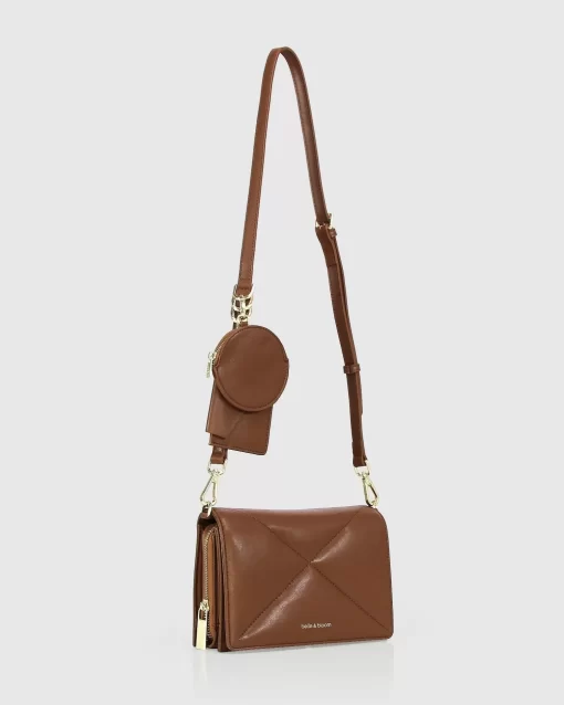 Belle & Bloom Moonlit Drive Leather Crossbody Bag - Camel Discount