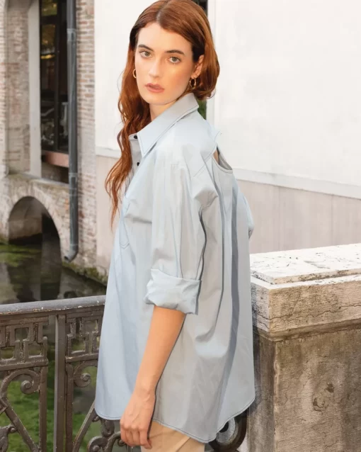 Belle & Bloom My Girl Oversized Shirt - Duck Egg Blue Sale