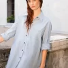 Belle & Bloom My Girl Oversized Shirt - Duck Egg Blue Sale